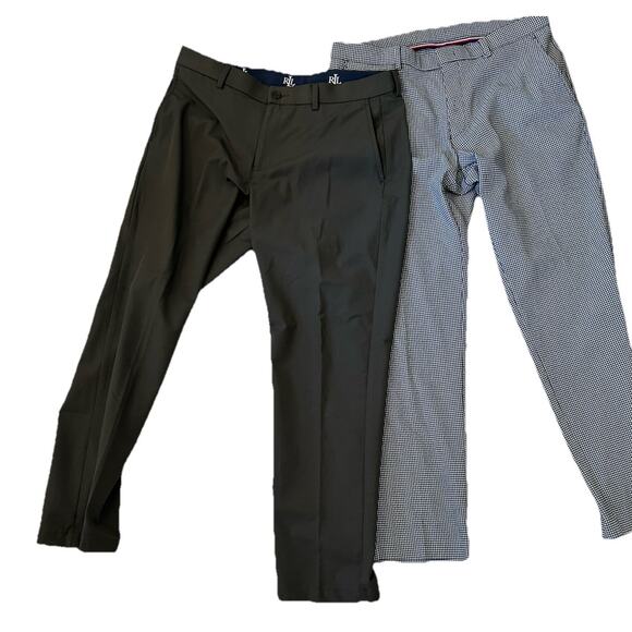 Tommy Hilfiger & POLO Men 34 X 30 Th Flex Stretch Pants Plaid/Black Golf Lot 2 - Picture 2 of 16